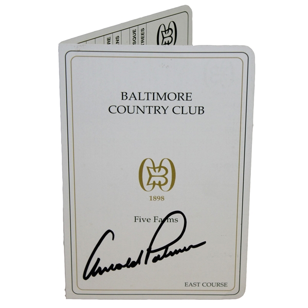 Arnold Palmer Signed Baltimore Country Club Official Scorecard JSA ALOA