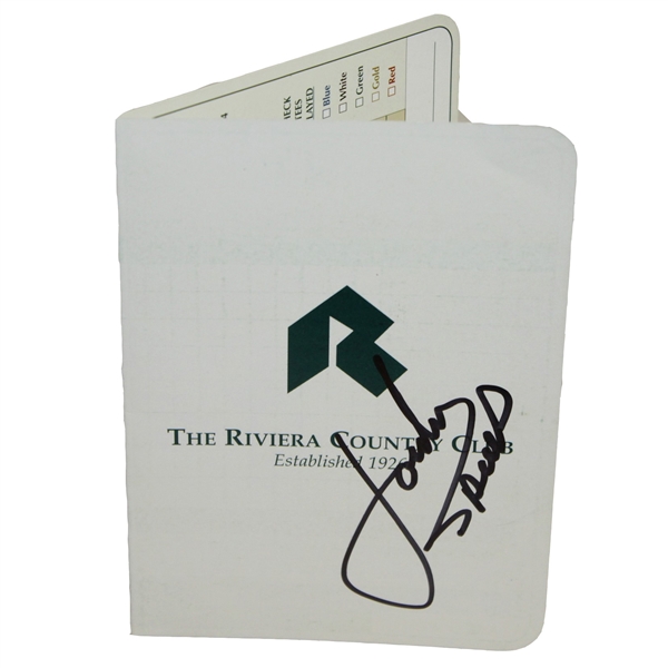 Jordan Spieth Signed The Riviera CC Official Scorecard JSA ALOA
