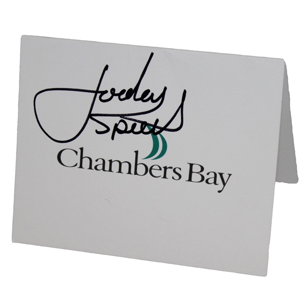 Jordan Spieth Signed Chambers Bay Notecard JSA ALOA
