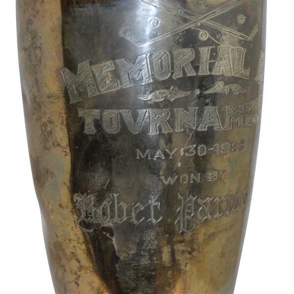 1929 Memorial Day Tournament Silver Trophy Cup Won By Robert Parmater