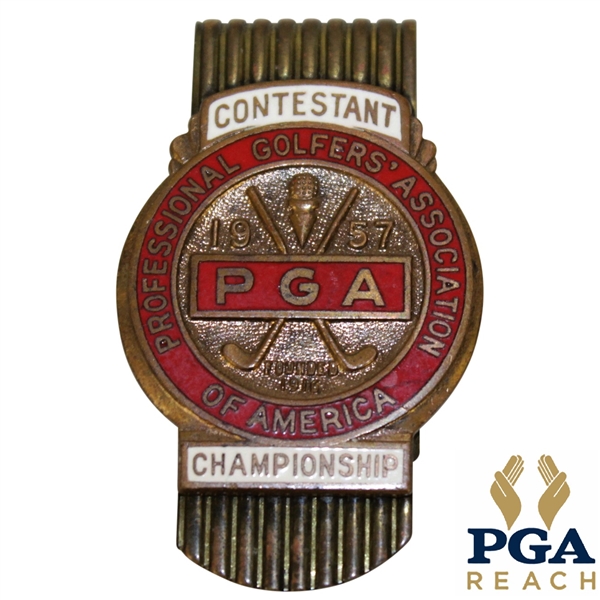 1957 PGA Championship at Miami Valley GC Contestant Badge - Lionel Herbert Winner