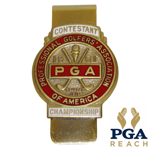 1961 PGA Championship at Olympia Fields Contestant Badge - Jerry Barber Winner