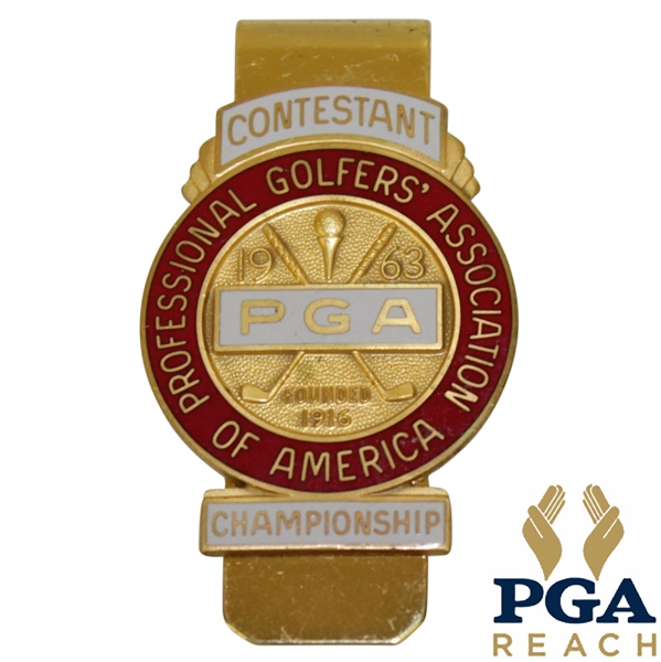 1963 PGA Championship at Dallas Athletic Club Contestant Badge - Jack Nicklaus Winner