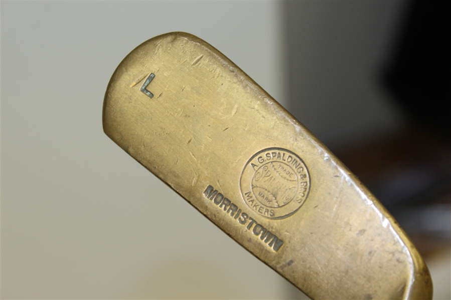 A.G. Spalding & Bros Morristown Trademark Makers Ladies Brass Head Putter w/ Shaft Stamp