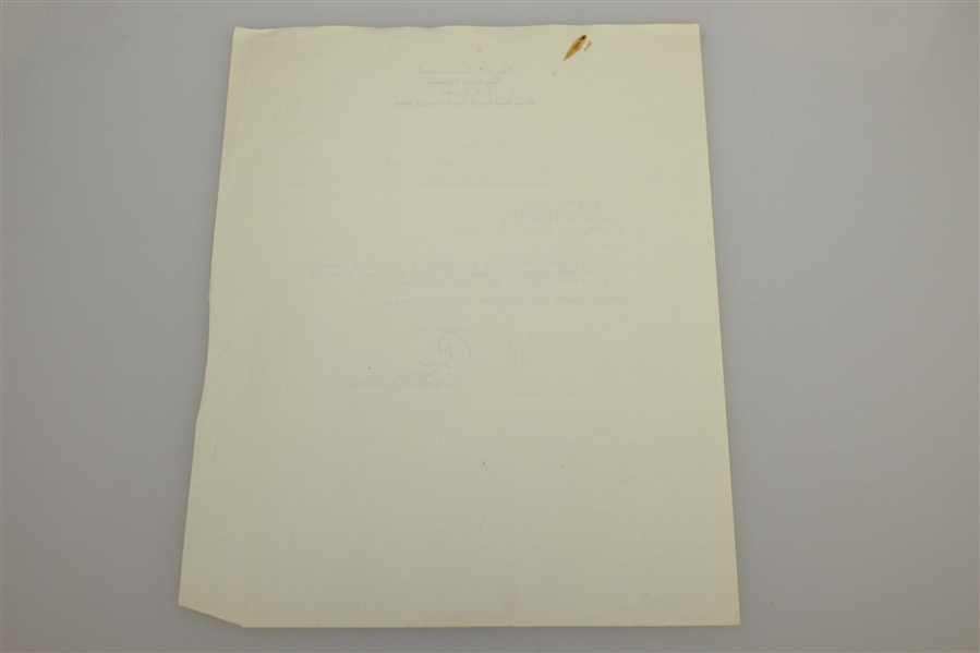 Tim K. Moss, Jr. Signed Letter to Charles Price - January 24, 1983 JSA ALOA