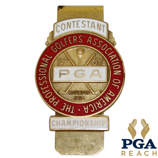 1967 PGA Championship at Columbine CC Contestant Badge - Don January Winner