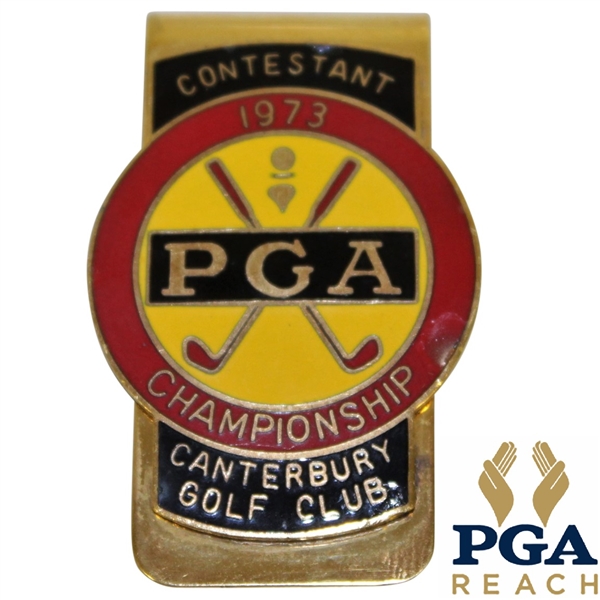 1973 PGA Championship at Canterbury GC Contestant Badge - Jack Nicklaus Winner