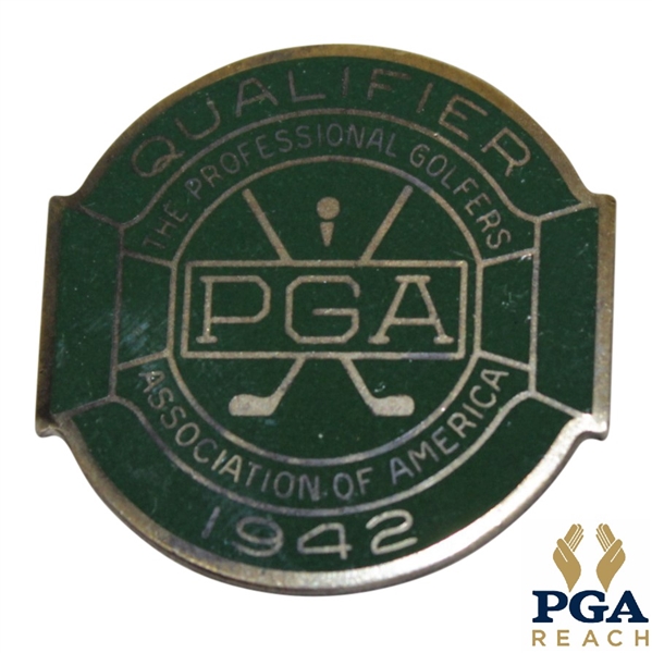 1942 PGA Championship at Seaview CC Contestant Badge - Sam Snead Winner