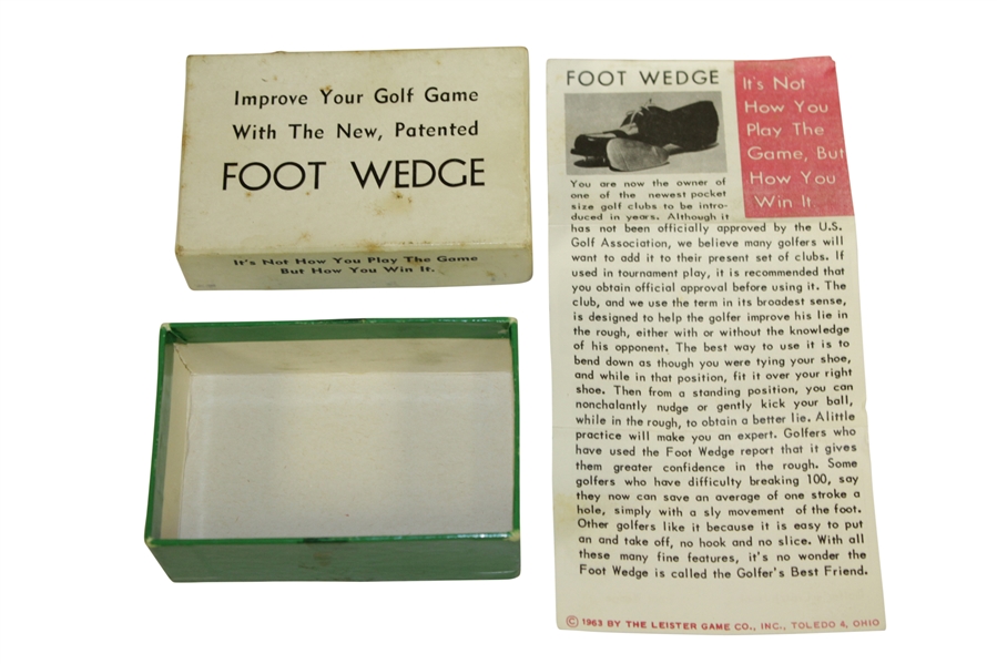1963 Foot Wedge 'Improve Your Golf Game' by The Leiseter Game Co. in Original Box