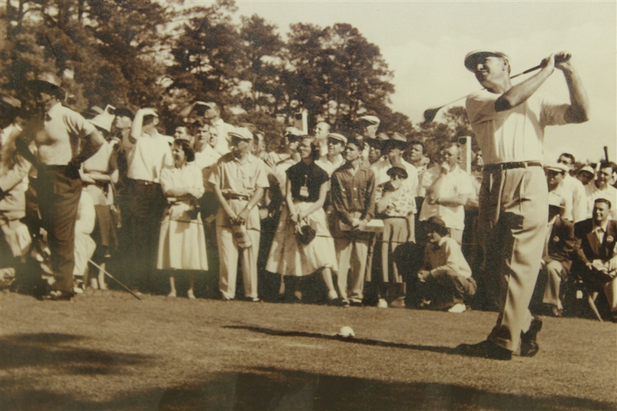 Ben Hogan Teeing Off Photo - Believed to be at The Masters - Framed
