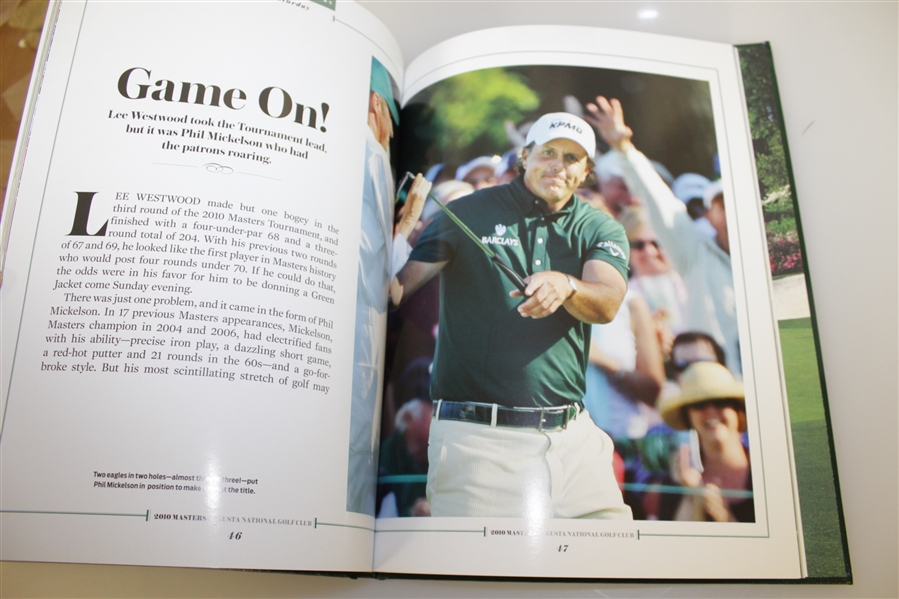 2010 Masters Tournament Annual Book - Phil Mickelson Winner - Seldom Seen with Card