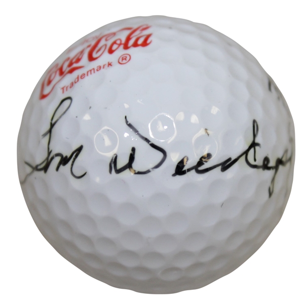 Tom Weiskopf Signed ProStaff CocaCola Logo Golf Ball JSA ALOA