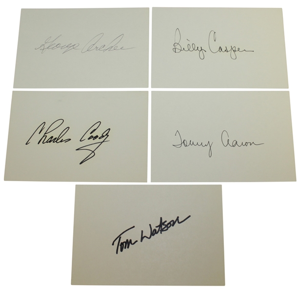 Masters Champions Autographs - 37 Dif. Signatures - 1935-2002- Demaret, Craig Wood, Tiger, & More JSA ALOA