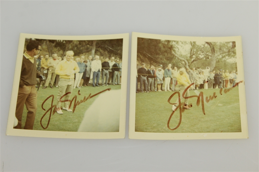 Jack Nicklaus Signed Two Kodak Original 1970's Pebble Beach Photos with 7 others JSA ALOA