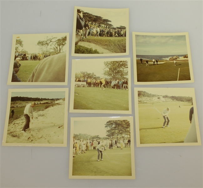 Jack Nicklaus Signed Two Kodak Original 1970's Pebble Beach Photos with 7 others JSA ALOA