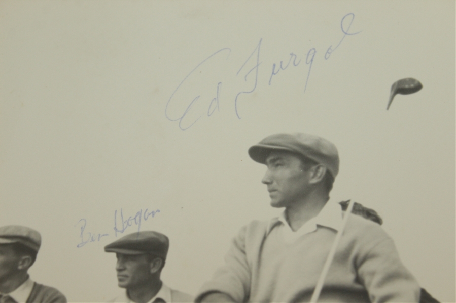Ed Furgol Signed Vintage PGA Photographer Jimmy Dodd Photo with Hogan in Back JSA ALOA