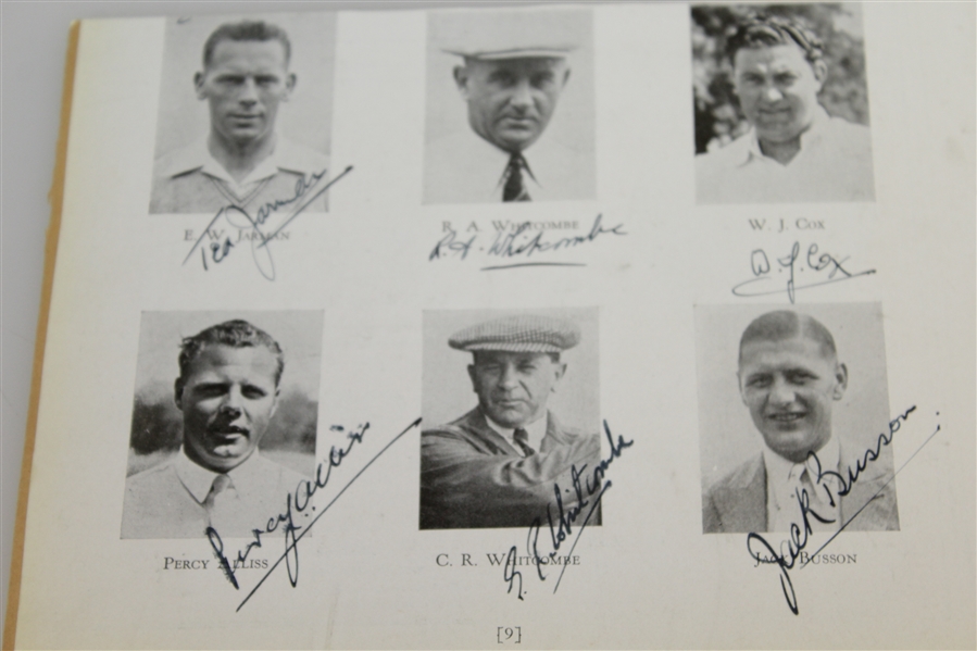 Program Page Signed by Six 1935 Ryder Cup Team Members JSA ALOA