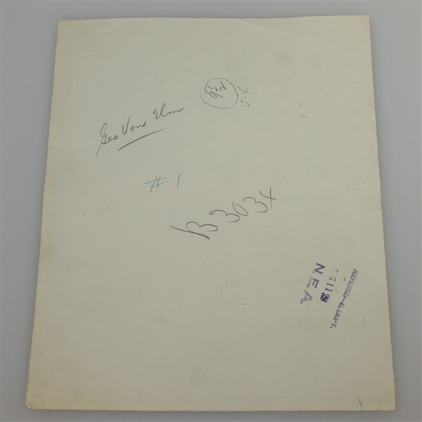 George Von Elm Signed Album Page with 1928 Original Photo JSA ALOA
