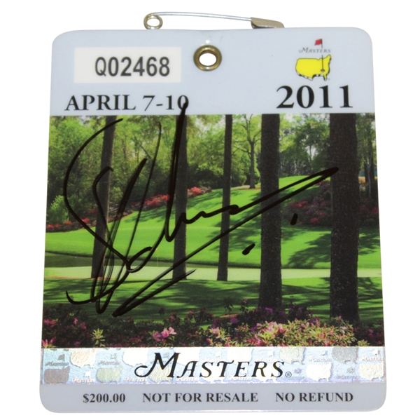 Charl Schwartzel Signed 2011 Masters Tournament Series Badge #Q02468 JSA #DD17217