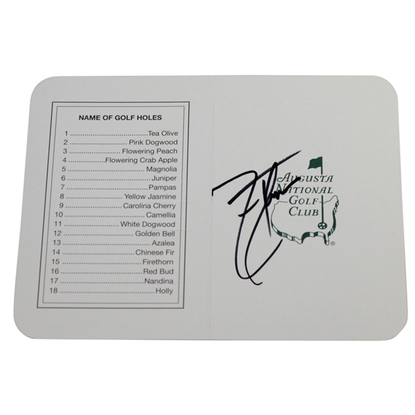 Zach Johnson Signed Augusta National Golf Club Scorecard JSA #V16583