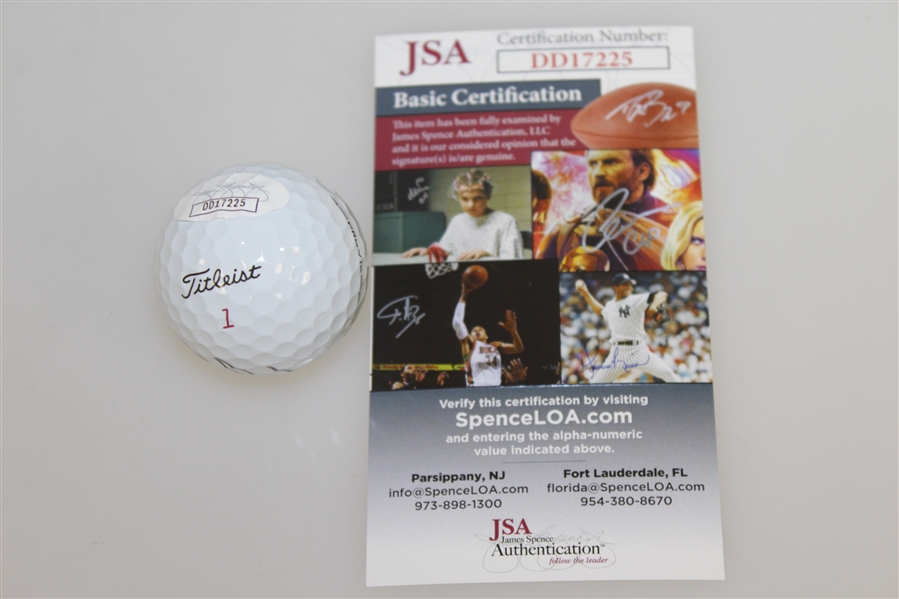 Sergio Garcia Signed Titleist Logo Golf Ball JSA #DD17225