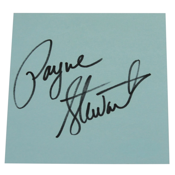 Payne Stewart Signed 4x4 Blue Card Page JSA #U64869