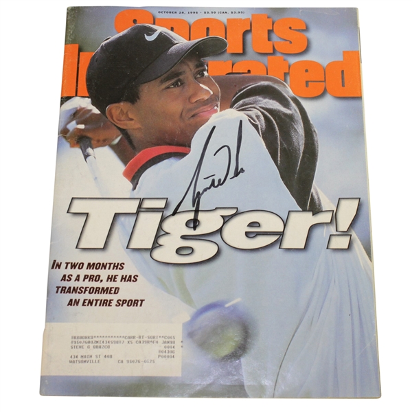 Tiger Woods Signed 10/28/1996 Sports Illustrated Magazine FULL JSA #Z90124