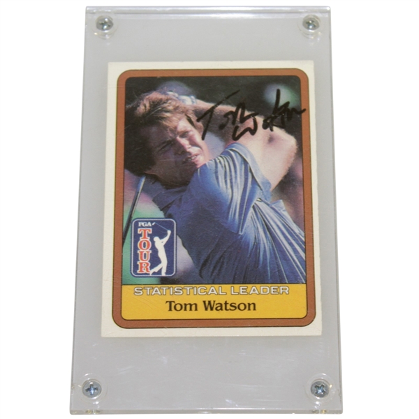 Tom Watson Signed 1981 PGA Tour Statistical Leader Golf Card JSA ALOA