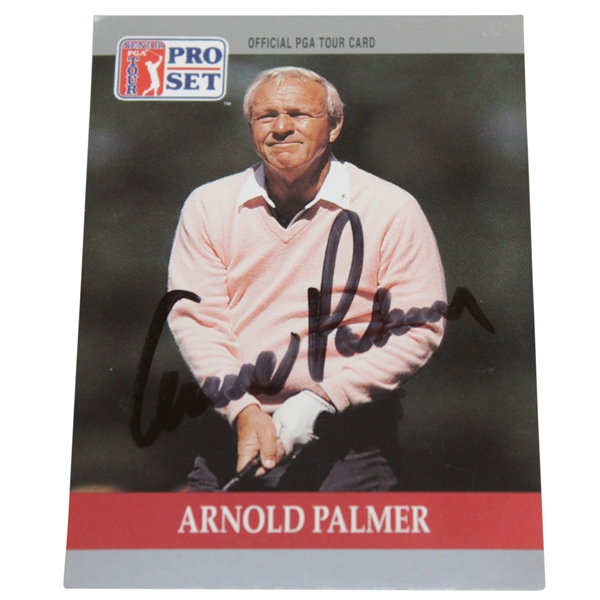 Arnold Palmer Signed 1990 Senior PGA Tour Pro-Set Golf Card JSA ALOA