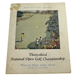 1929 US Open at Winged Foot Program - Bobby Jones Winner!