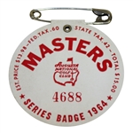 1964 Masters Tournament Series Badge #4688 - Palmers 4th & Final Green Jacket!