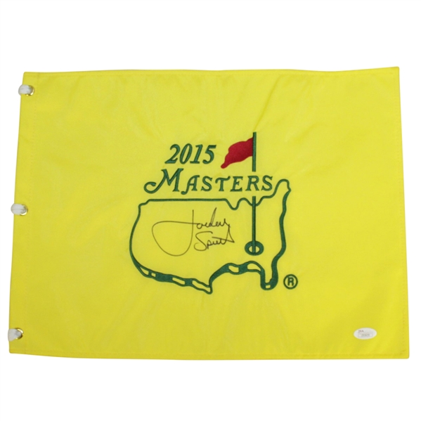 Jordan Spieth Signed 2015 Masters Tournament Embroidered Flag JSA FULL #Z93639