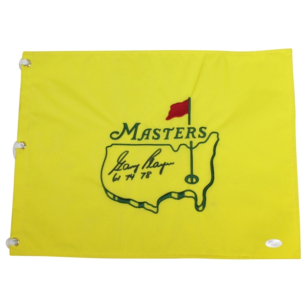 Gary Player Signed Undated Masters Embroidered Flag with Years Won Inscr. JSA FULL #Z93635
