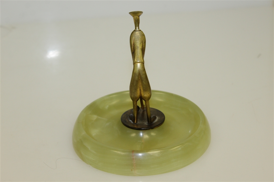 Bronze Golf Figure on Marble - Ashtray with stamped 'Austria' on Base - Karl Hagenauer likely