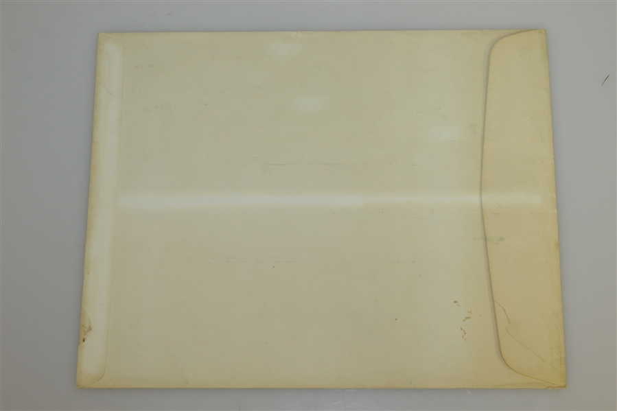 Three Oversize Card Stock Photos of Holes 7, 14, & 18 in Original Augusta National Envelope