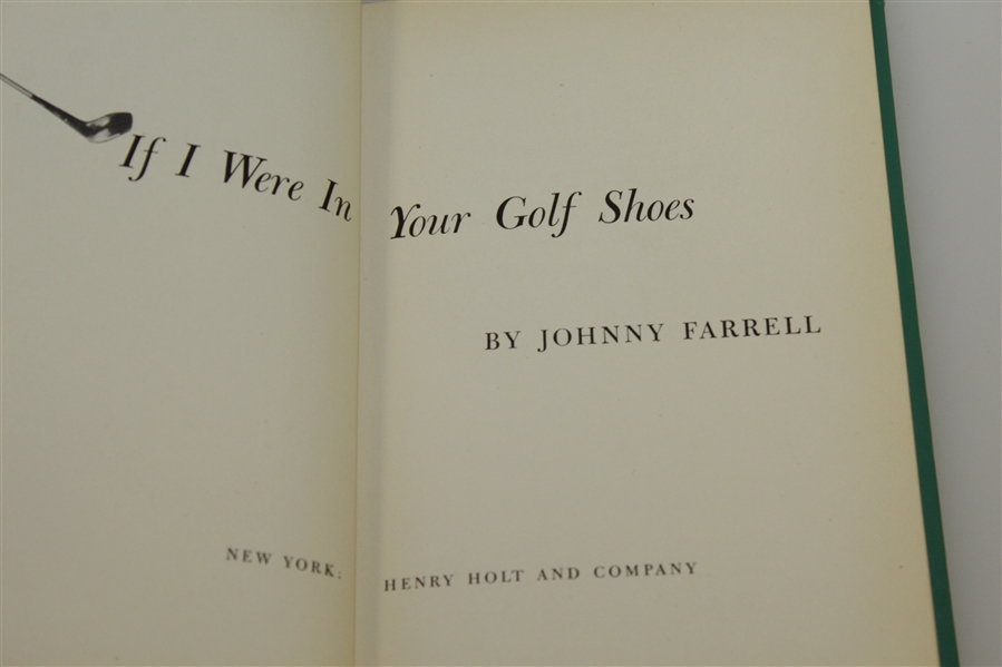 Johnny Farrell Signed 'If I were in Your Golf Shoes' Book JSA ALOA