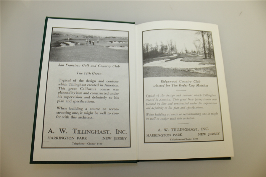 A.W. Tillinghast 'Creator of Golf Courses' 1st Edition 1st Printing Book