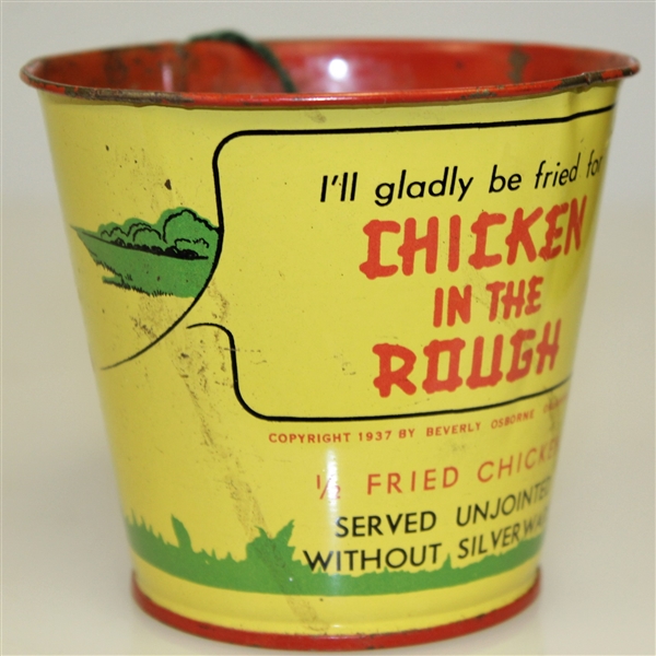 Classic 'Chicken In The Rough' Oklahoma City Golf Themed Bucket - Copyright 1937