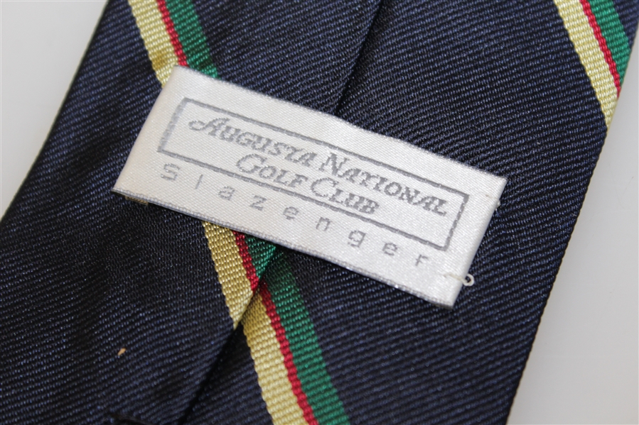 Augusta National Golf Club Navy/Green/Tan with Red Stripe Slazenger Tie - Classic