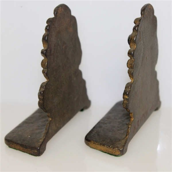 Vintage Bobby Jones Cast Iron Bookends by A.C. Williams - Some Original Paint