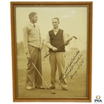 Denny Shute Signed Photo to Horton Smith "Highest Admiration...for Augusta 34" JSA ALOA