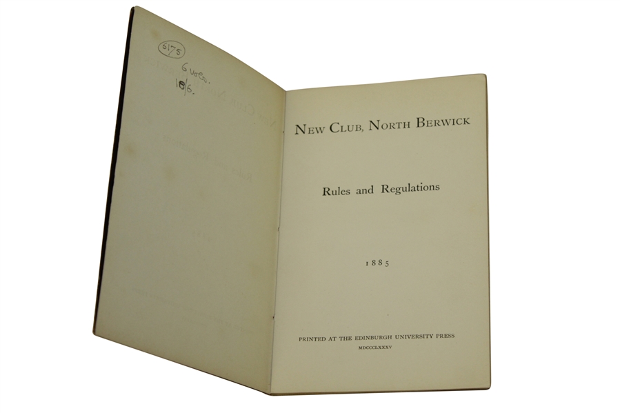 1885 North Berwick Rules and Regulations New Club Booklet - Great Condition