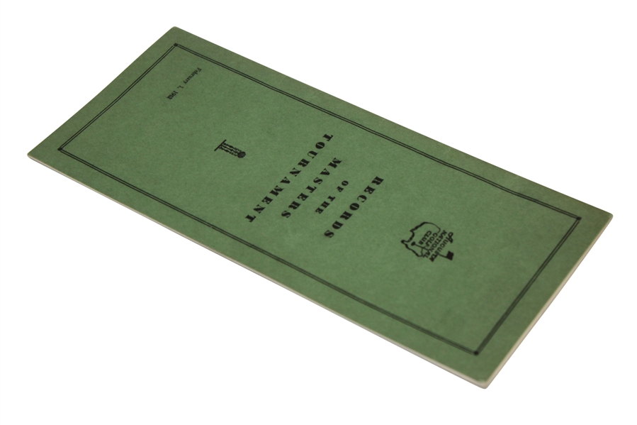 1942 Records of the Masters Tournament Issued by Augusta National - Seldom Seen