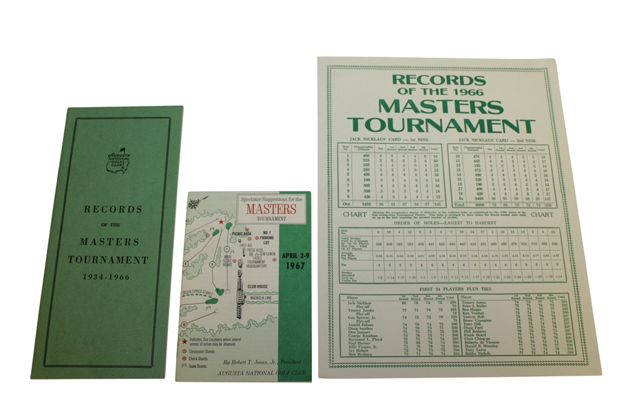 1967 Masters Items - Records Booklet, Records Pamphlet, Spec Guide, Pairing Sheets, & Misc Correspondence