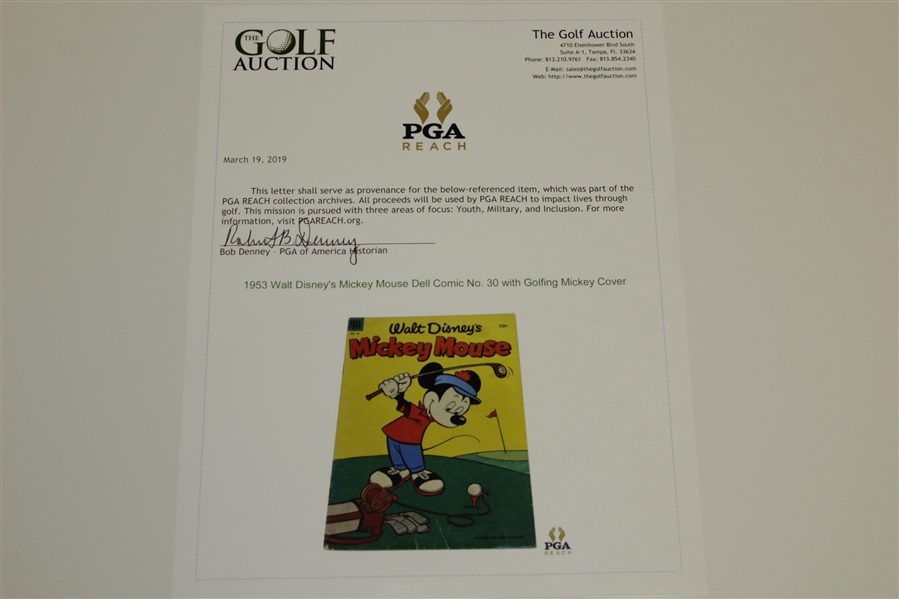 1953 Walt Disney's Mickey Mouse Dell Comic No. 30 with Golfing Mickey Cover