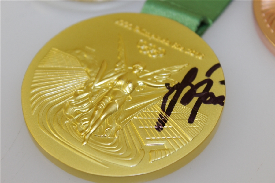 Justin Rose, Stenson, & Kuchar Signed Replica Olympic Gold, Silver, & Bronze Medals ALL JSA