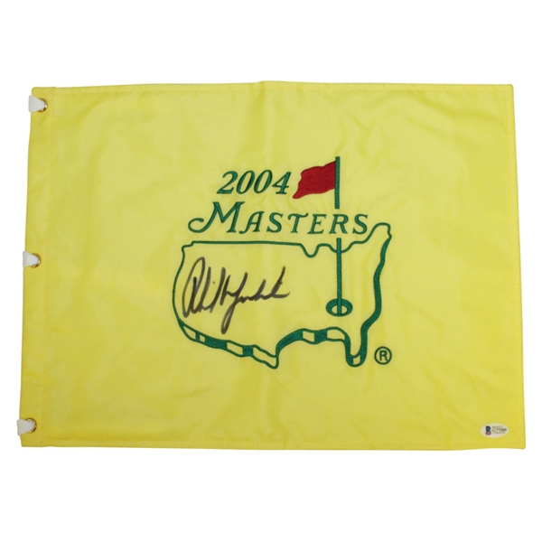 Phil Mickelson Signed 2004 Masters Embroidered Flag BECKETT #G77580