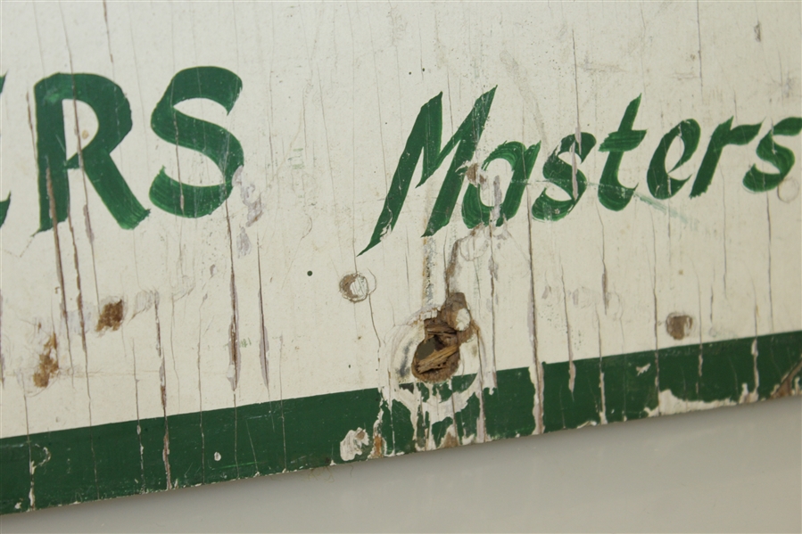 Circa 1960's Masters Tournament Wood Entrance Sign with Original Paint
