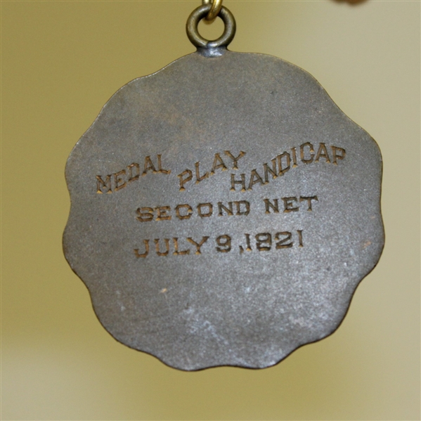 1921 Crow Point Golf Club Second Net Medal Play Handicap Medal with Ribbon