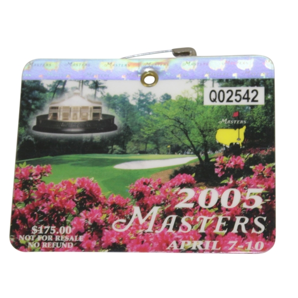 2005 Masters Tournament Series Badge #Q02542 - Tiger Victory & Jack's Final Year